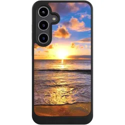 Nivocase Hülle für Samsung Galaxy S24+ Handyhülle NIVOcore Case Schwarz Meer Sonnenuntergang Strand (Samsung Galaxy S24+), Smartphone Hülle, Schwarz