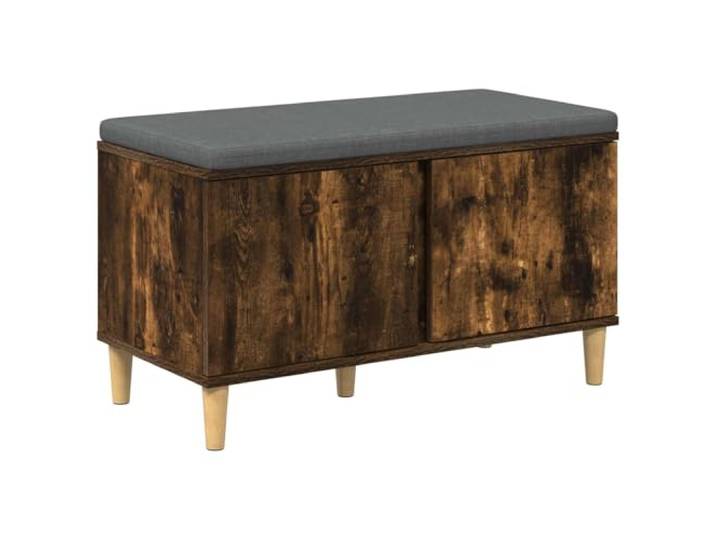 HBBMGYD Eingangsbank mit Kissen, Raucheiche, 80 x 38 x 46 cm Holzwerkstoff, Aufbewahrungsregal, Gleitkissen, abnehmbarer Bezug, konische Beine, modernes Interieur