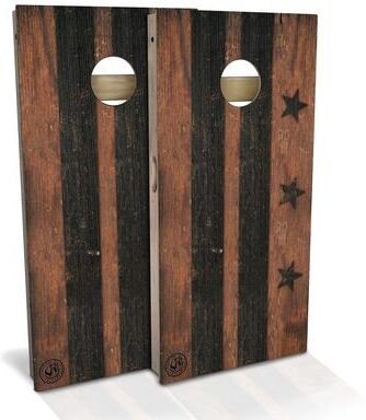 Skip's Garage Washington DC Flag Rustic Outdoor Cornhole Board Set