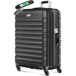 Kesser Reisekoffer Hartschalen-Koffer Inkl. Kofferwaage + Gepäckanhänger, Koffer, Schwarz