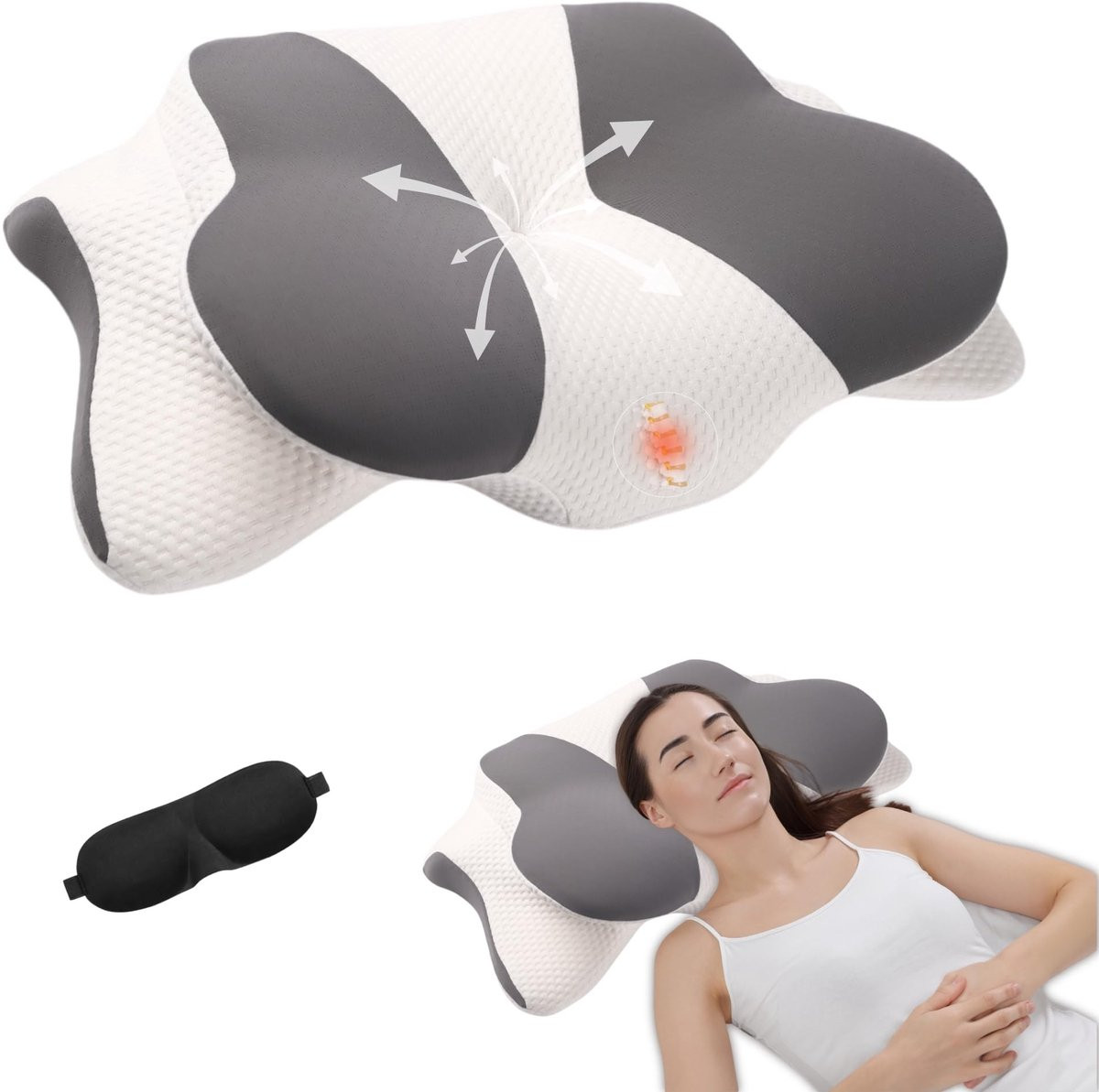 Merkloos Ergonomisch Memory Foam Kussen voor Volwassenen tegen Nekpijn