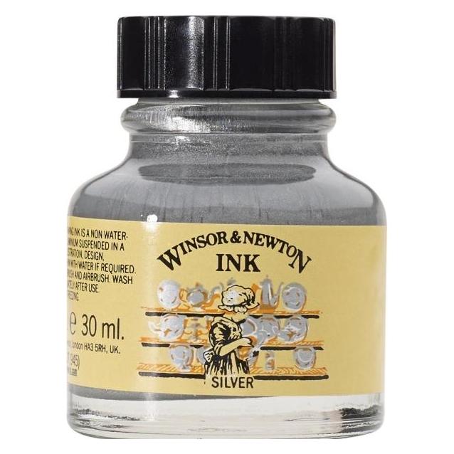 Winsor & Newton Drawing Ink 30ml silver (Silber, 1 Stk.) (5012572003407)