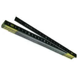 Metrica, Längenmesswerkzeug, Gliedermasstab 2m aus Aluminium, schwarz oxidierte unauslöschliche Teilung (2 m)