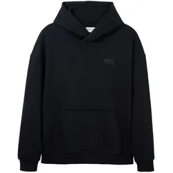Tom Tailor Denim Herren Hoodie Kapuzenpullover RELAXED PRINT - Relaxed Fit - Black 29999 - S