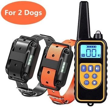 Uplift Picks GuidePro 800m Remote Dog Training Collar With Sound And Vibration black orange (2 Pcs) eu Plug