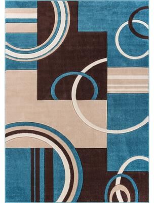 "Well Woven Modern Geometric Arcs Shapes Area Rug - 3'11"" x 5'3"""