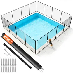 VEVOR Poolzaun, 1,21 x 14,63 m, abnehmbarer Kindersicherheits-Poolzaun, einfache DIY-Installation, Schwimmbadzaun, 340 g Teslin-PVC-Poolzaunnetz, schützt Kinder und Haustiere