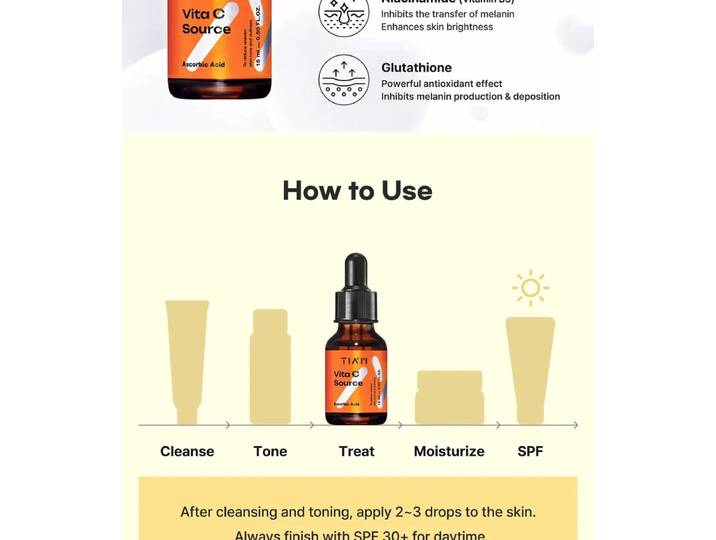 TIA'M Vita C Source - Vitamine C Serum - Tegen Pigmentvlekken - 15 ml