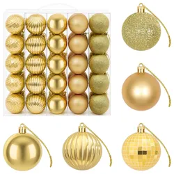 vidaXL Weihnachtskugelset 75 stk. Gold 6 cm Polystyrol 42050650