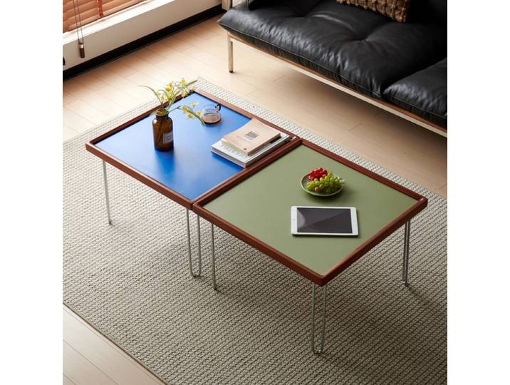 Bauhaus – Table basse carrée en acier inoxydable, Table centrale pour salon, tables d'appoint nordiques minimalistes, meubles de maison Dopamine