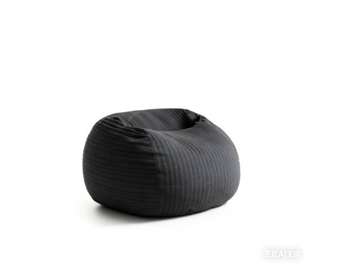 Wishdor Sitzsack Flanell Schwarz, Rund, 100x65x98 cm, Wohnzimmer, Sessel, Sitzsäcke, XXL Sitzsäcke