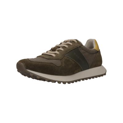 Sneaker BUGATTI "bugatti Sneaker Leder", Herren, Gr. 40, Textil, braun (dunkelgrün), Leder, Schuhe Sneaker
