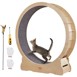VEVOR Katzenlaufrad 1320x340x1415mm Laufrad Katzen aus Birken-& Pappelsperrholz Katzenrad Geräuscharm Abnehmbare Innenmatte Cat Wheel Geeignet für Katzen mit einem Gewicht von 8kg bis 14kg