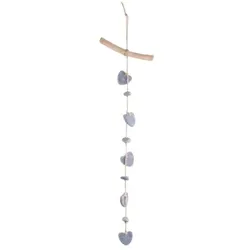 Chic Antique Dekohänger mit Steinen in Herzform, H58/L4/B4 cm, natur