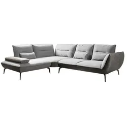 Ecksofa Payton Stoff Silber / Grau
