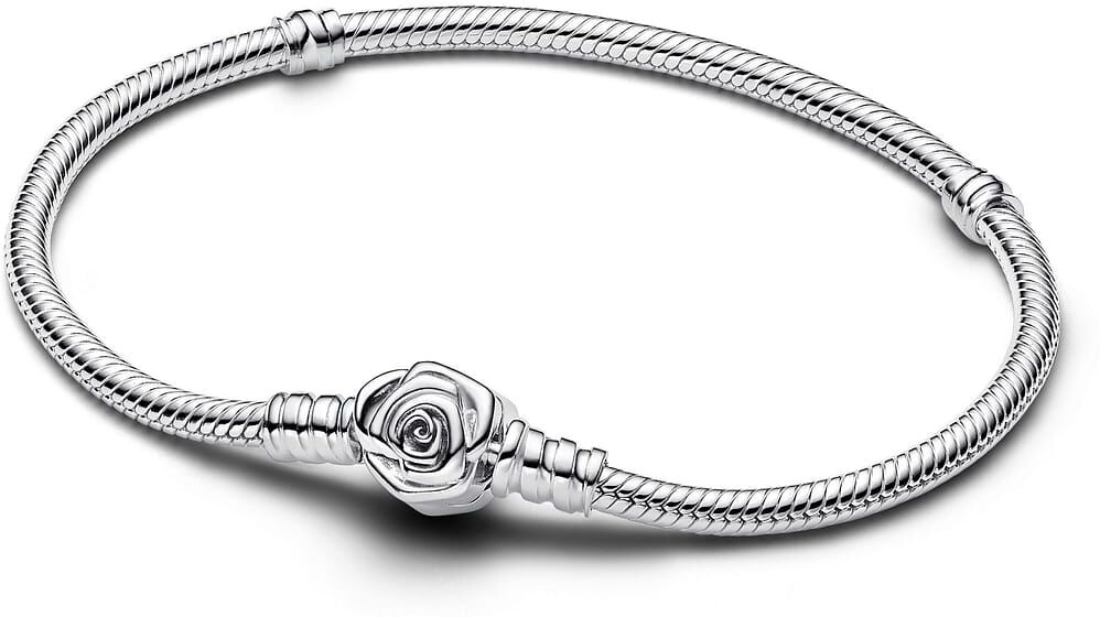Bracelet Pandora Maille Serpent Fermoir Rose Pandora Moments Femme