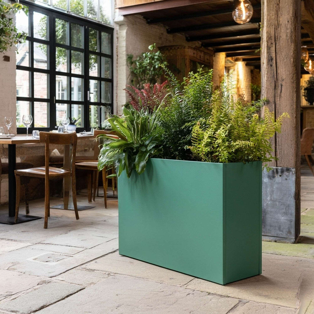Ivy Bronx Galvanised Trough Planter - 90cm X 82cm Green 82cm H X 90cm W X 30cm D