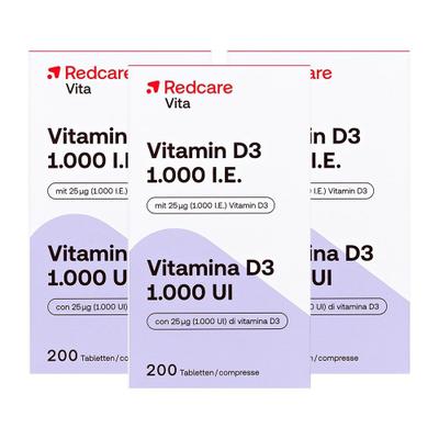 Redcare Vitamin D3 1000 I.e. x3 3x200 St Tabletten