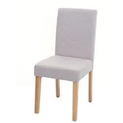 Chefgastro Esszimmerstuhl klassisch und zeitlos | HxBxT 90x43x56cm | Sitzhöhe 45cm | Stoff/Textil | helle Beine | Creme-Beige | Küchenstuhl Stuhl