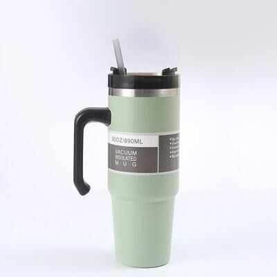 Uplift Essentials Stainless Steel Vacuum Insulated Thermos Water Bottle For Hot And Cold Drinks green 890ml
