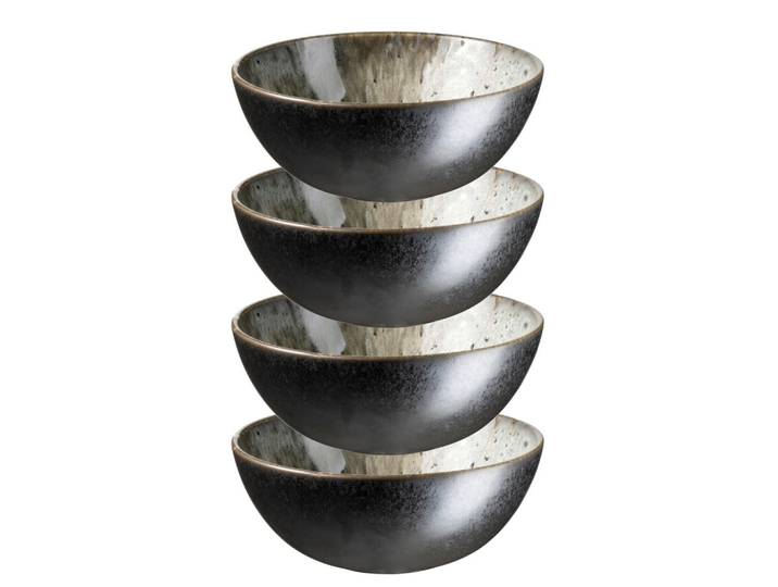 Mäser Müslischalenset Carellia, Grau, Keramik, 4-teilig, rund, 6 cm, Made in Europe, Essen & Trinken, Geschirr, Schalen & Schüsseln, Müslischalen