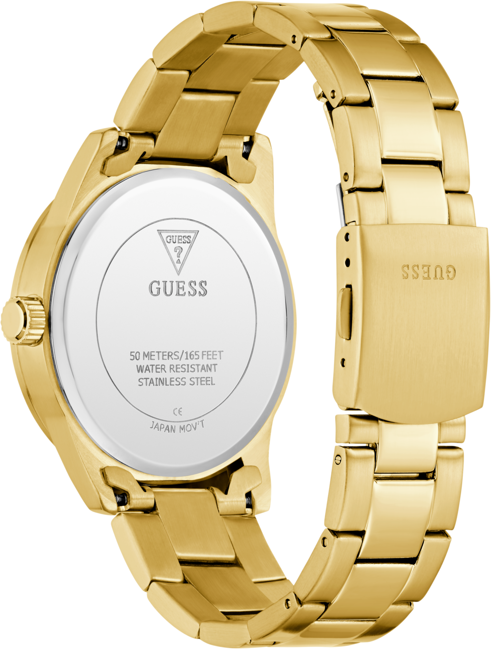 Quarzuhr GUESS "EASTON", gold (goldfarben), Armbanduhren, Herren, Quarzuhr, Armbanduhr, Herrenuhr, Edelstahlarmband