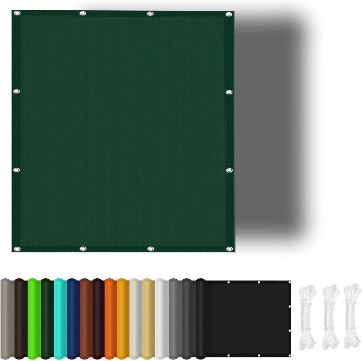 Rechthoekig Zonnezeil Donkergroen - Waterdicht en UV-bestendig Schaduwdoek van Polyester - 3.8 x 7 m