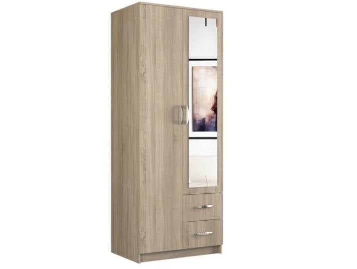 Oggi Kleiderschrank Rota in Sonoma-Eiche, 80 cm, 2-türig, platzsparend, Kleiderschrank, hochwertige Verarbeitung, Schrank, Möbel, Sonoma-Eiche, Eiche, modern, geräumig.
