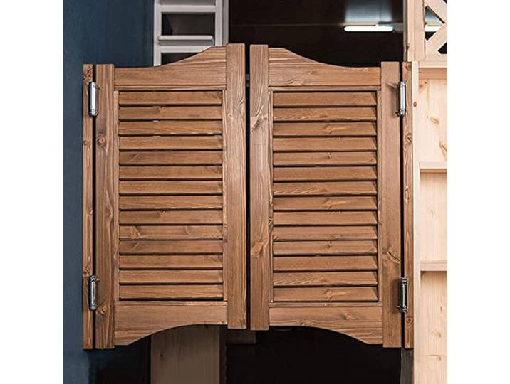 FYLZW Pendeltüren Für Cafés, Retro-Pendeltüren Für Saloons Mit Lamellen, Cowboy-Tür Aus Massivem Holz, Trennwand, Bar, Küche, Automatisch Schließende Zauntür Mit Halber Taille, 70—80cm