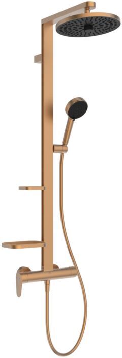 Ideal Standard Duschsystem BD584BR 2 Ablagen, Handbrause und Kopfbrause, Bronze