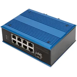 Digitus 8 Port Fast Ethernet Netzwerk PoE Switch, Industrial, Unmanaged, 1 SFP Uplink