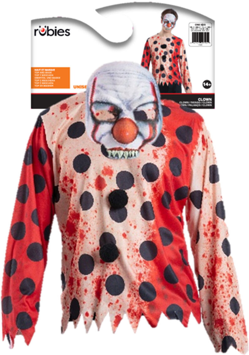 Déguisement Top + Masque adulte M/L Clown Horreur - Rubies