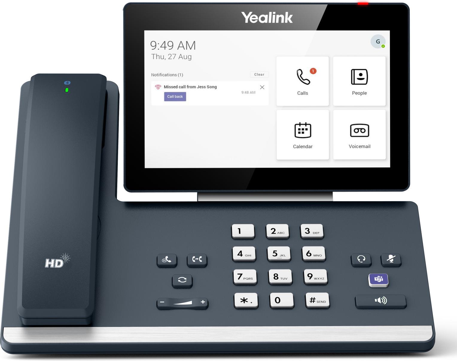 Yealink MP58-WH Telefono VoIP E2 Teams Grigio LCD Wi-Fi Bluetooth