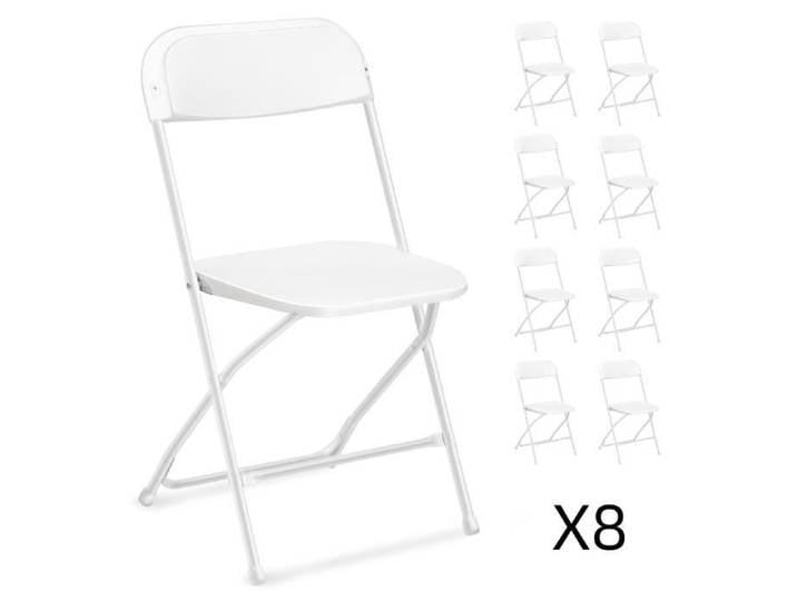 FCH Lot de 8 Chaises de réception pliantes-45 x 45 x 80cm