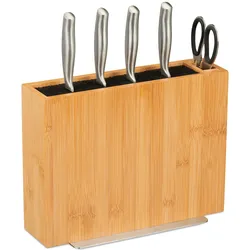 Relaxdays Messerblock, Messerblock, Braun