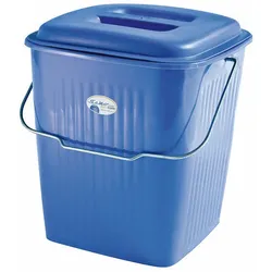 Viereck-Deckeleimer 12L - granit, blau