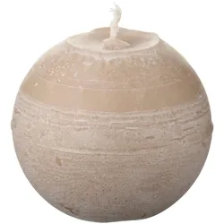 IB Laursen Kugelkerze rustikal, Höhe 7.5, Ø 8 cm, leinen