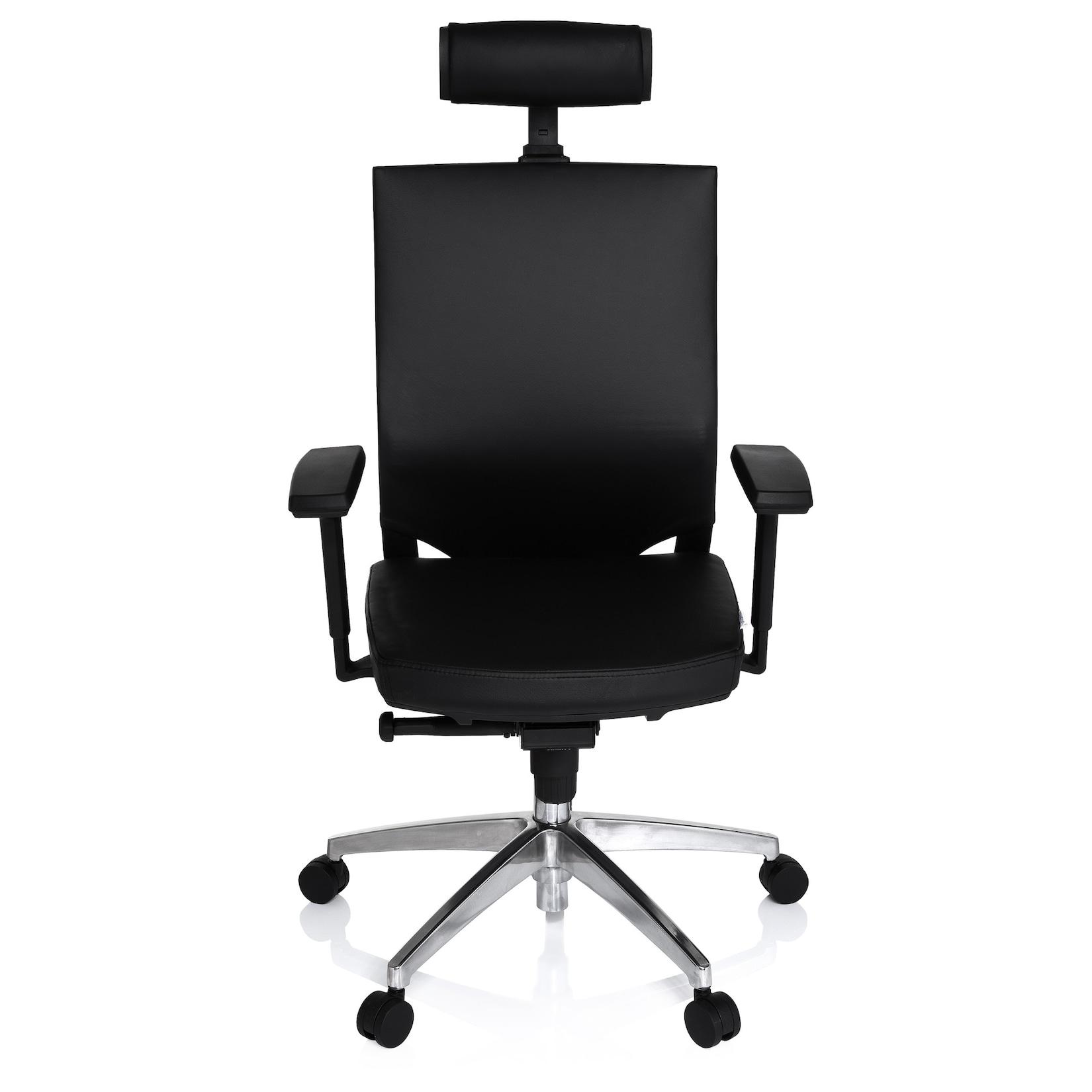 hjh OFFICE Profi Bürostuhl PORTO MAX HIGH Leder mit Armlehnen (höhenverstellbar)