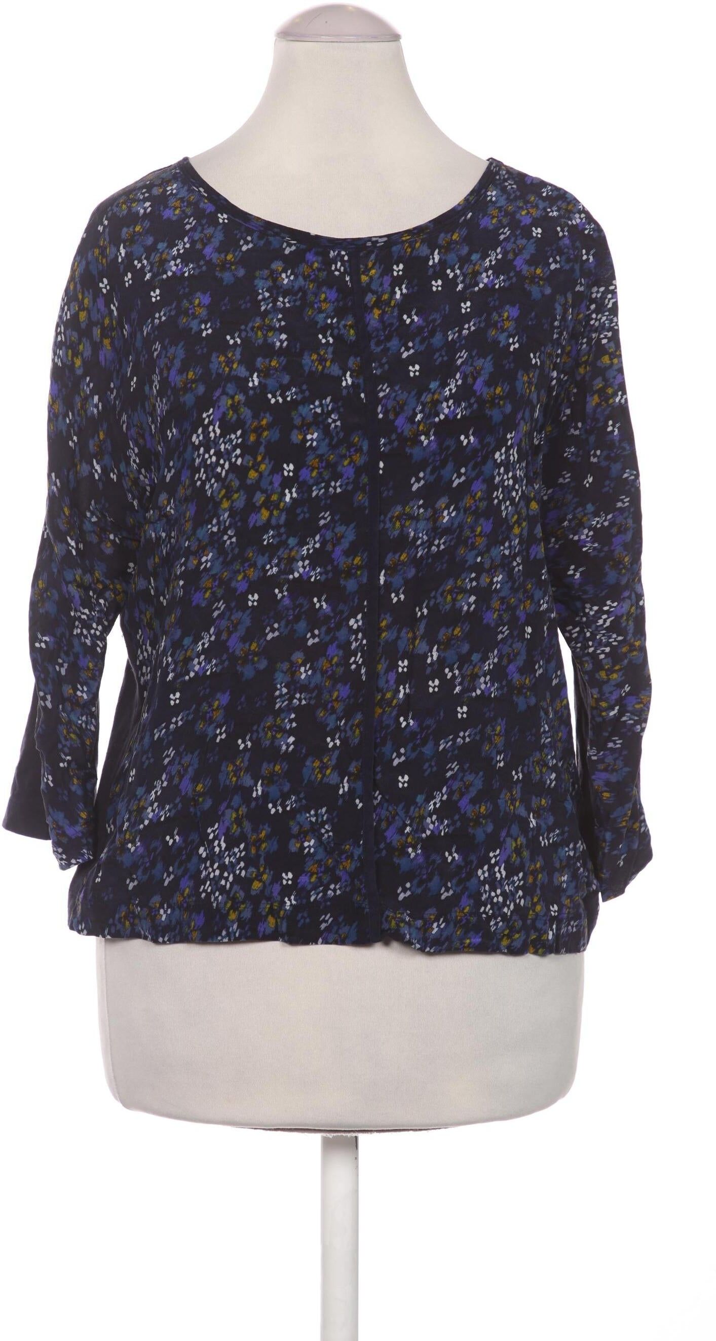 Jigsaw Damen Bluse, Marineblau, Gr. S, Seide / Baumwolle / Modal - Second Hand