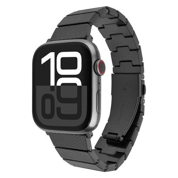 Fixed Pasek z żywicy Resin Pasek do zegarka Apple Watch 38/40/41 mm, kolor Carbon Black (epoxy resin, Resin) (FIXREST-436-CB)