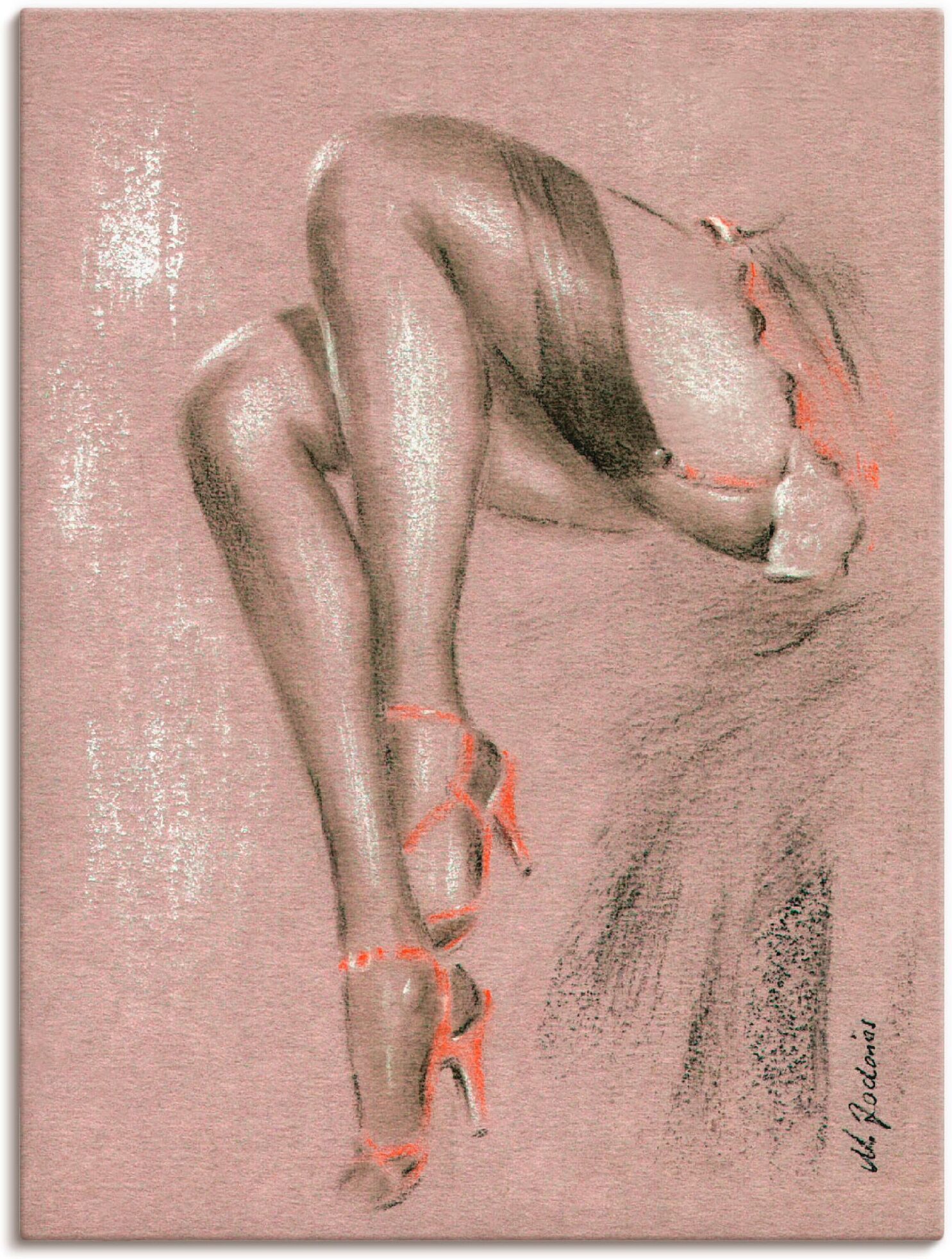 Wandbild ARTLAND "Erotisches in High Heels", schwarz (farbe bild(er): schwarz), B:30cm H:40cm, Bilder, Wandbild, als Leinwandbild, Poster in verschied. Grössen farbe bild(er): schwarz B/H/T: 30cm x 40cm, Leinwandbild Frau Hochformat, 1 Stk.
