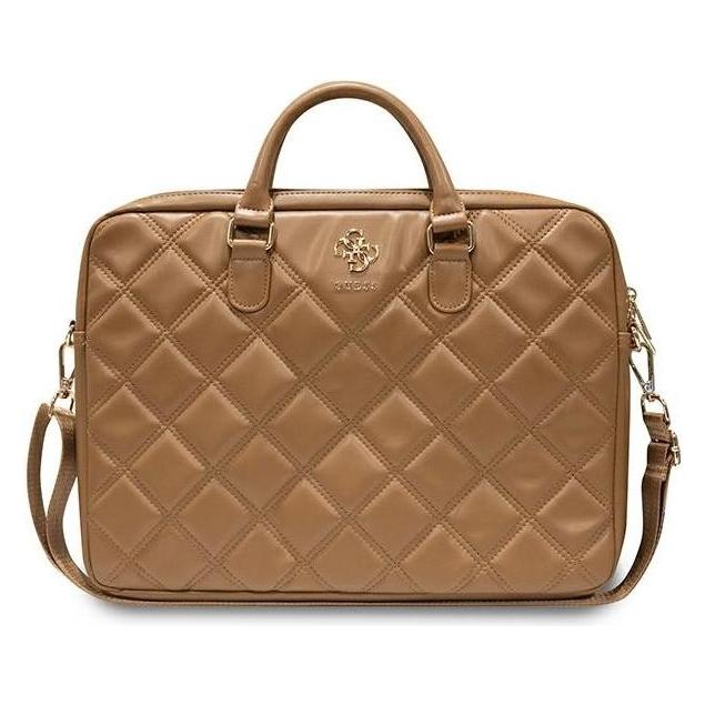 Guess PU Grained 4G Metal Logo Computer Bag 15/16 - brown (16") (GUCB15ZPSQSSGW)