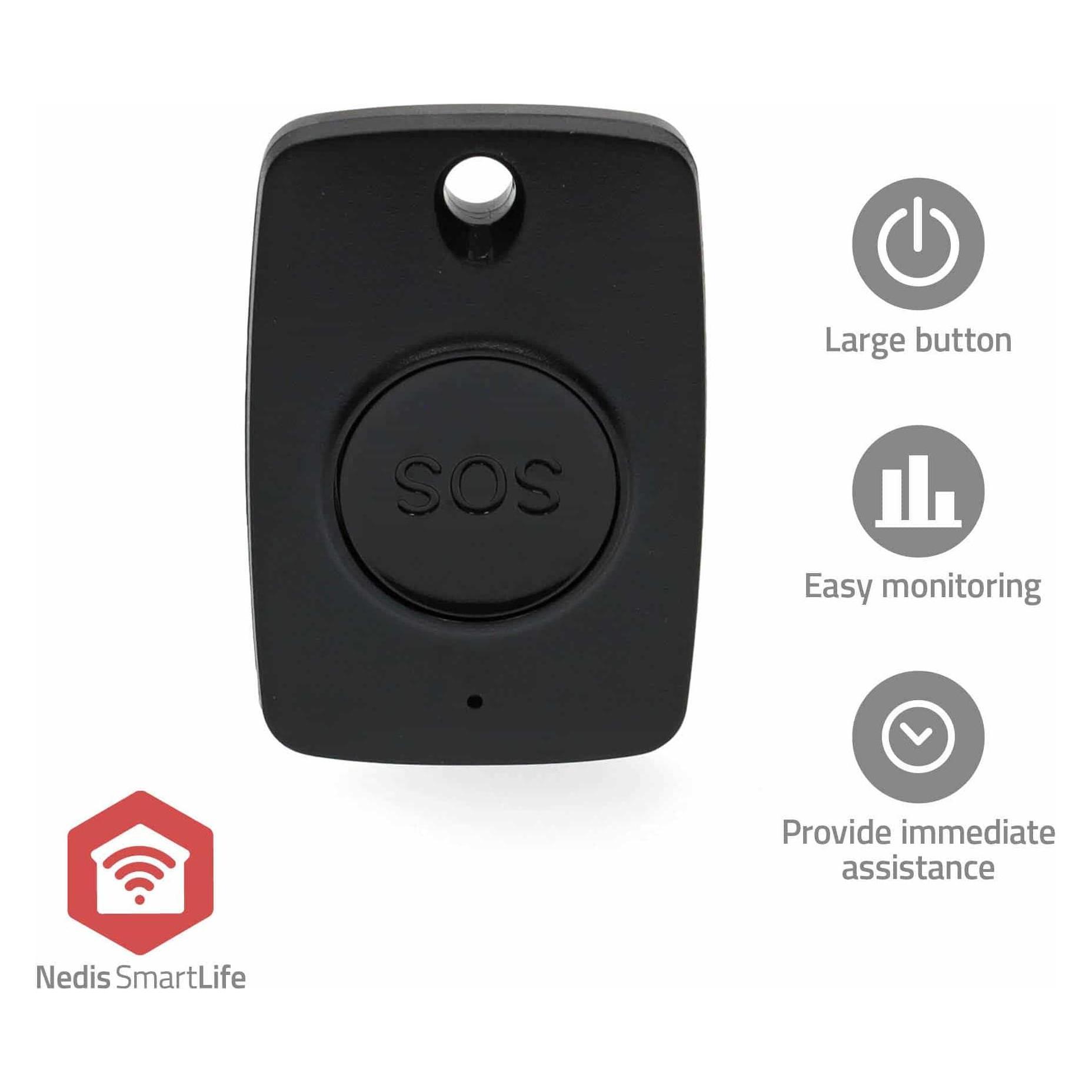 Nedis Smart-Panik-Knopf Zigbee 3.0 | Batterietyp - Energie: CR2450 | Schwarz (ZBPB10BK)