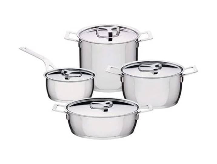 Alessi AJM100S9 Pots and Pans, Topf Kasserolle mit Zwei Griffen, Edelstahl, Silber, 48 x 40 x 50 cm