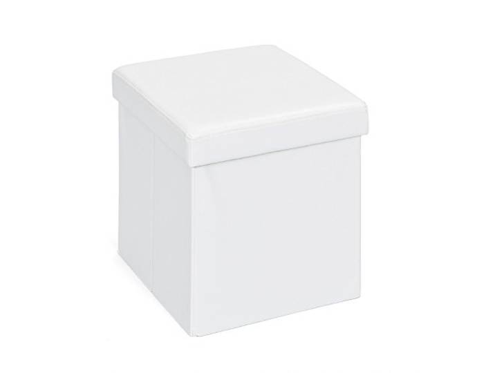 Inter Link – Aufbewahrungsbox mit Deckel - Faltbox – Waschbare Boxen - Polyurethan – Kunstleder – Kisten – Für Kleidung, Spielzeuge – Stauraum – 38 x 38 x 38 cm – Weiß– Setti