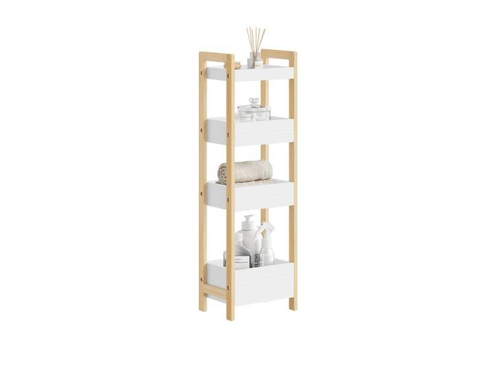 BADEZIMMERSCHRANK Schmal mit 4 Stabilen Regalen 90x28x20cm