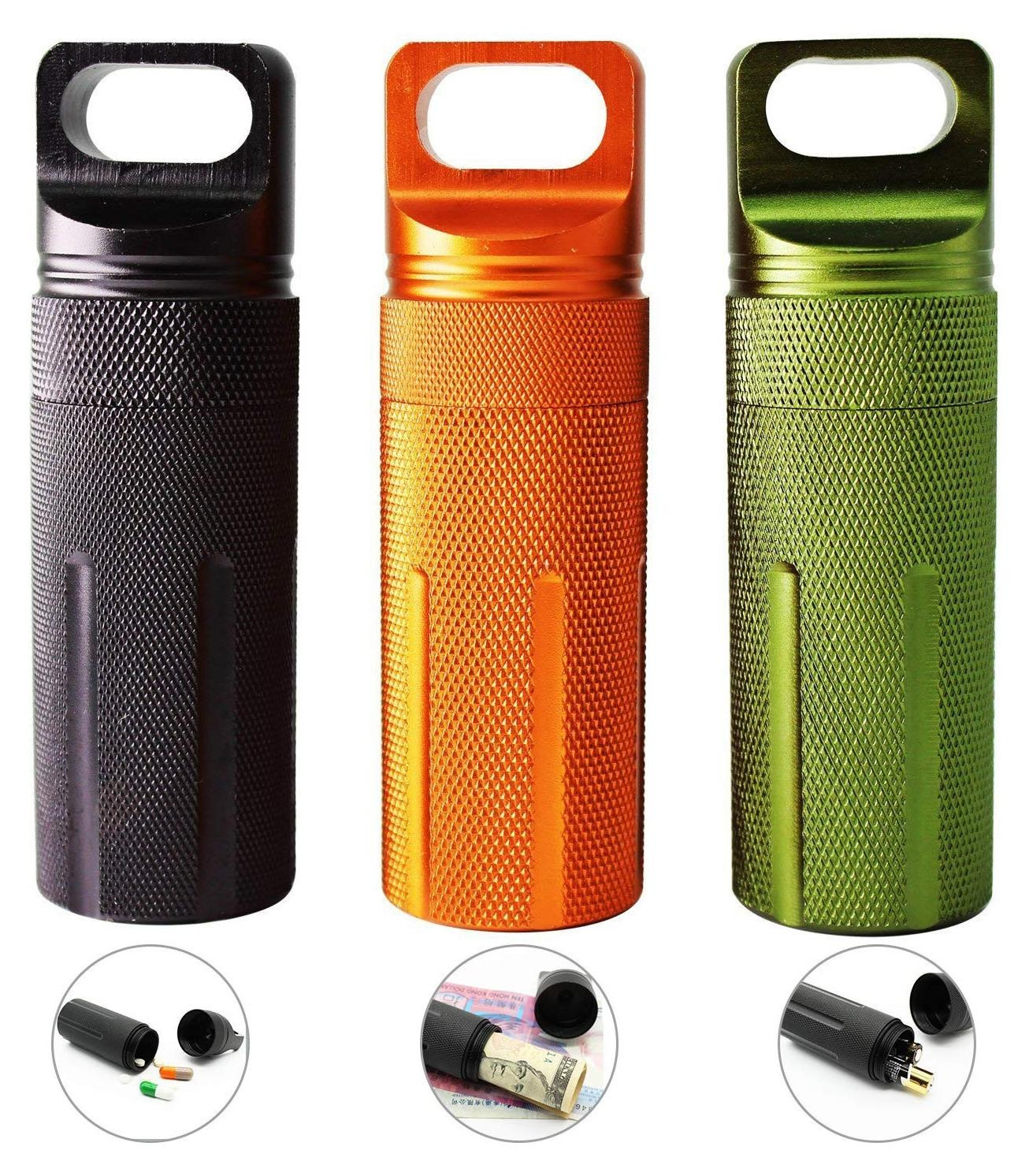 Solid EDC Waterdichte pillendoos van aluminium, 3-delig