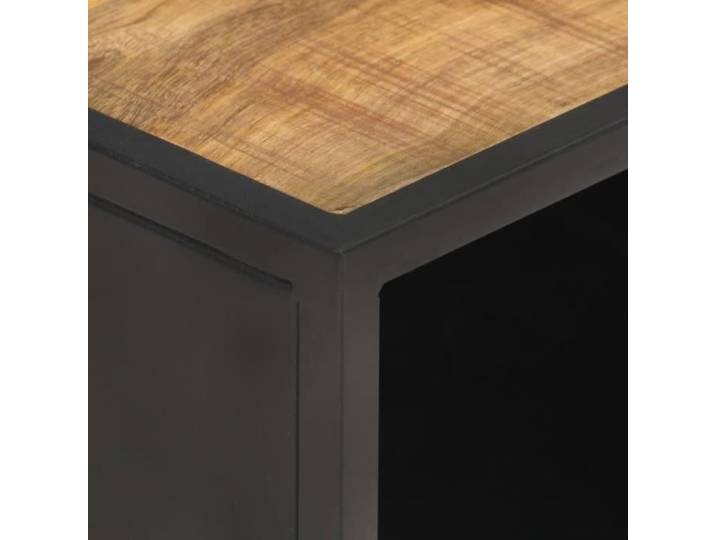 Table basse en bois de manguier brut et canne naturelle - VIDAXL - Rectangulaire - Marron - Campagne