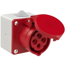 PCE 80114-6 CEE-Aufputzdose 75x75 (1xNippel) gerade 16A 4p 6h IP44 801146