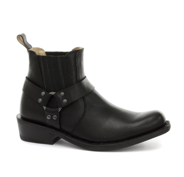 Grinders Unisex Schwarze Western-Lederstiefel-Renegade Lo